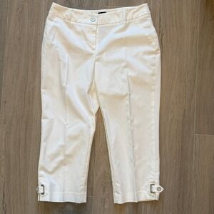 Rafaella Curvy White Capris Pants Cropped Capri Cropped Pants Size 6